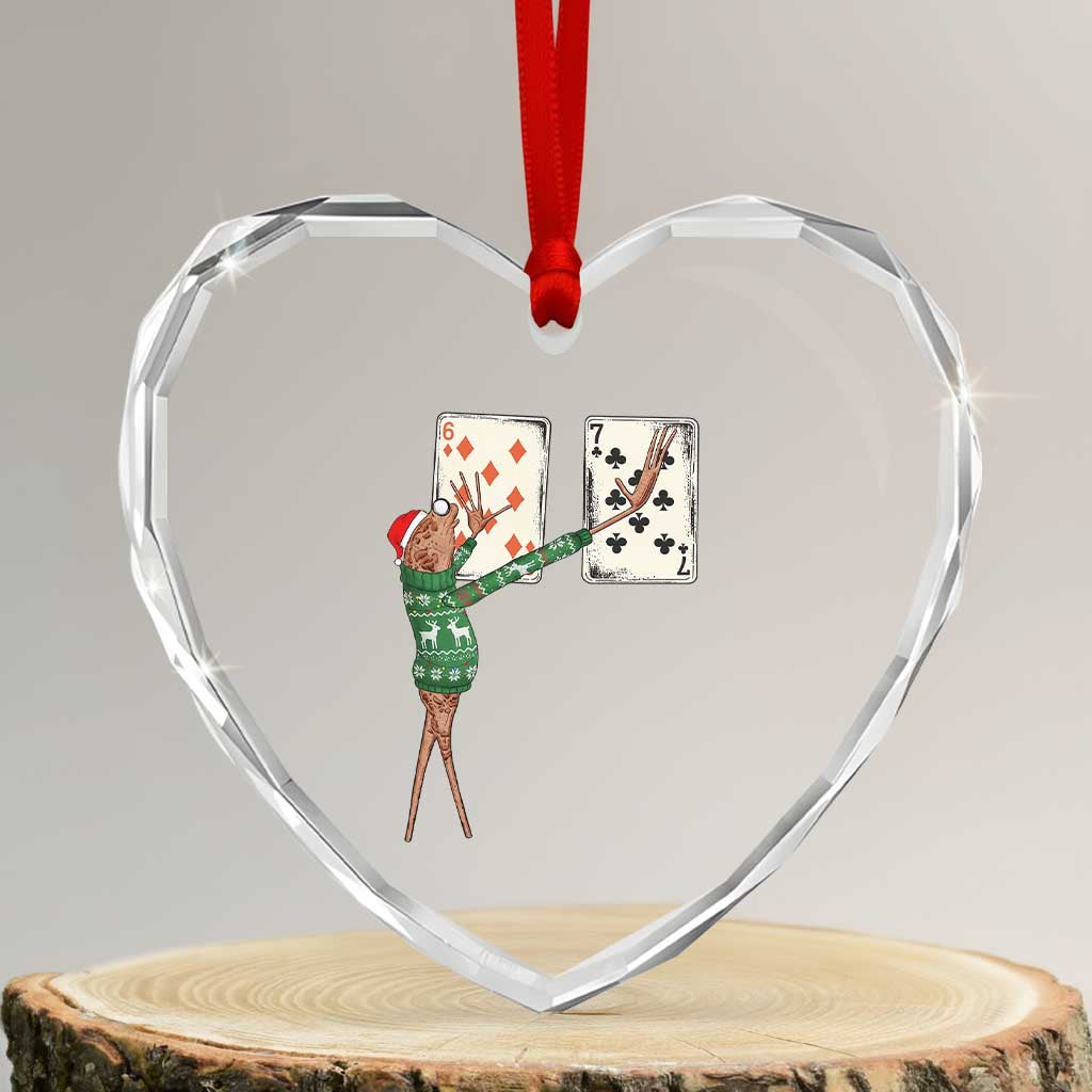 67 Marcus The Worm Poker Game Christmas Heart Crystal Glass Ornament Funny Six Seven Meme Playing Cards Holiday Vibe - Wonder Print Shop