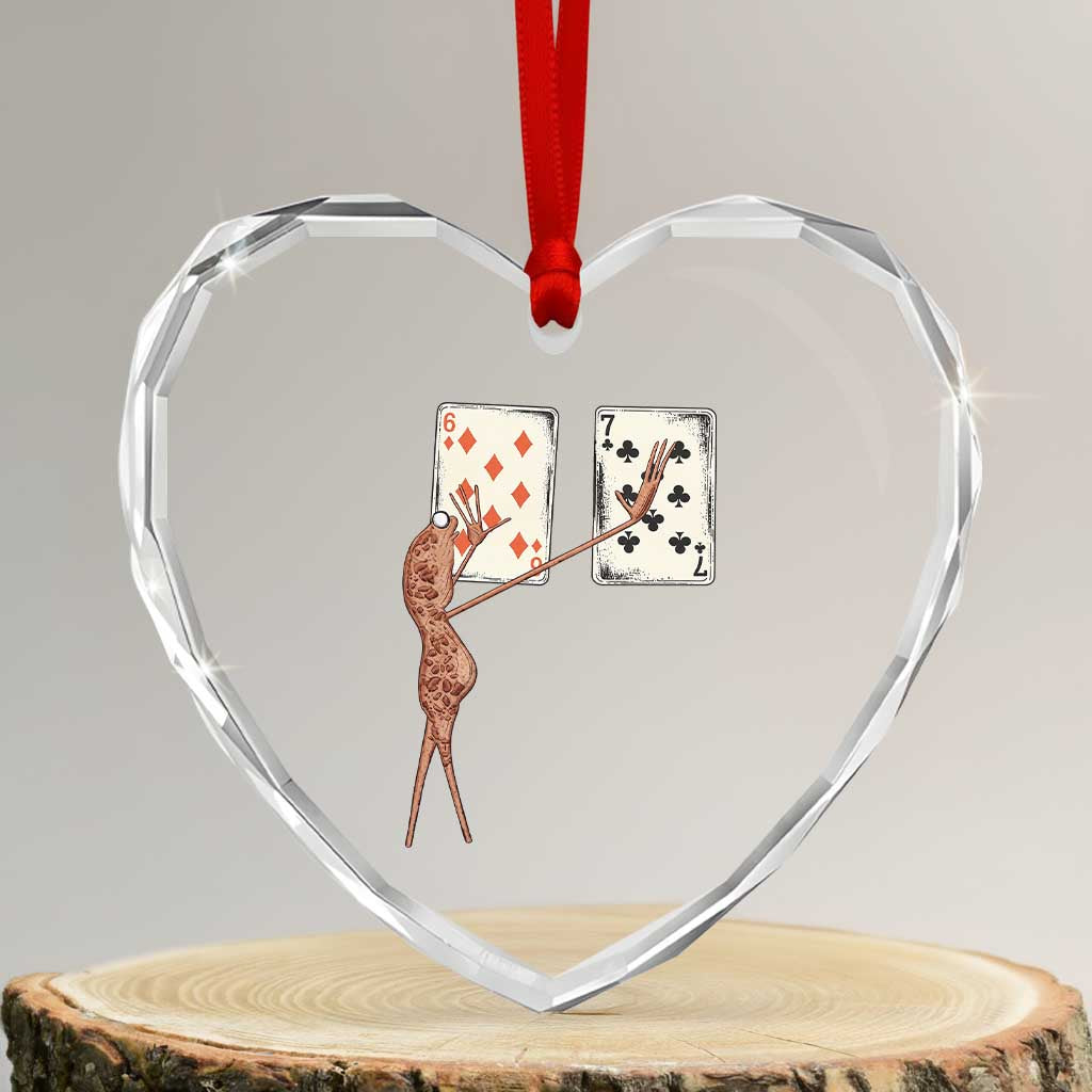 67 Marcus The Worm Poker Game Heart Crystal Glass Ornament Funny Six Seven Meme Playing Cards - Wonder Print Shop