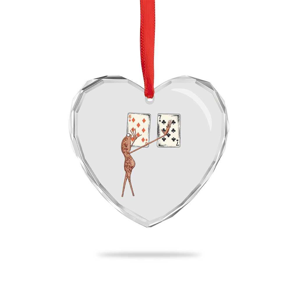67 Marcus The Worm Poker Game Heart Crystal Glass Ornament Funny Six Seven Meme Playing Cards - Wonder Print Shop