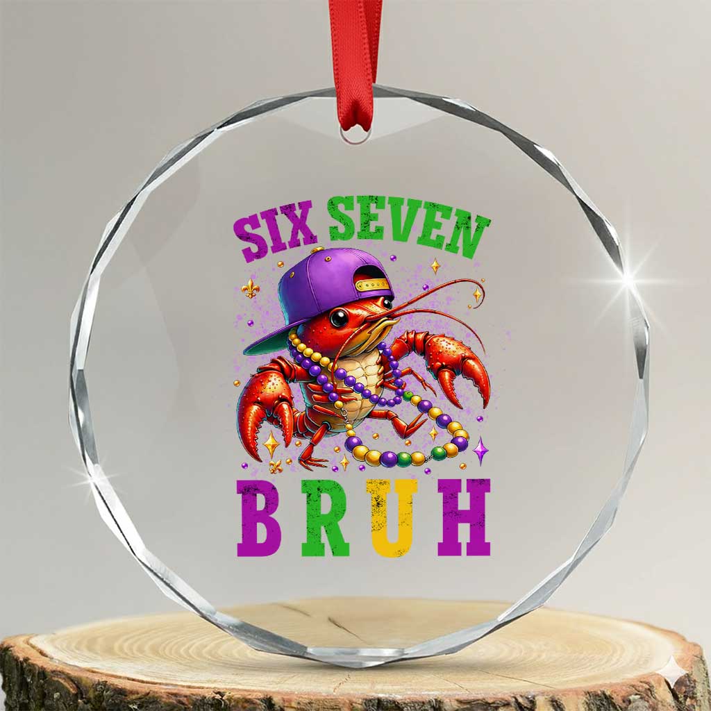67 Mardi Gras Crystal Glass Ornament Funny Crawfish Six Seven Bruh Meme