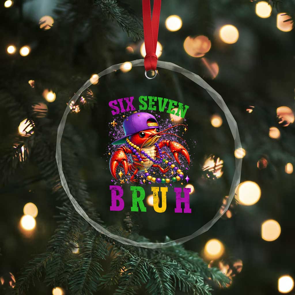 67 Mardi Gras Crystal Glass Ornament Funny Crawfish Six Seven Bruh Meme