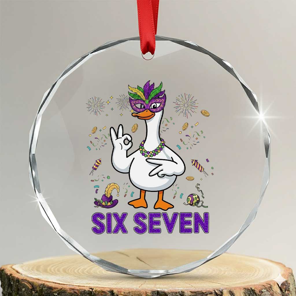 67 Mardi Gras Crystal Glass Ornament Funny Goose Meme Carnival Trendy