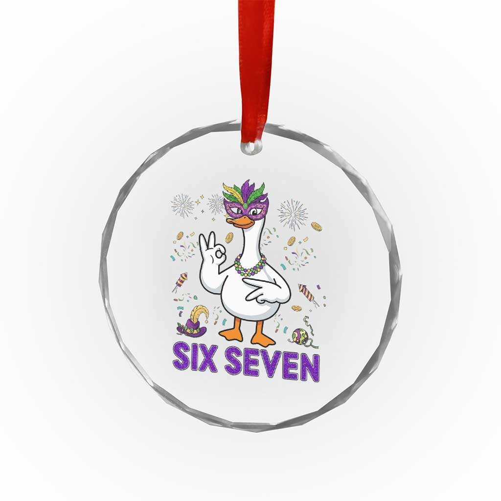 67 Mardi Gras Crystal Glass Ornament Funny Goose Meme Carnival Trendy