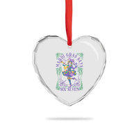 67 Mardi Gras Heart Crystal Glass Ornament Funny Six Seven Carnival Trendy