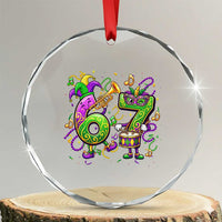 67 Mardi Gras Meme Crystal Glass Ornament Funny Six Seven Carnival Party