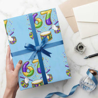 67 Mardi Gras Meme Wrapping Paper Roll Funny Six Seven Carnival Trendy