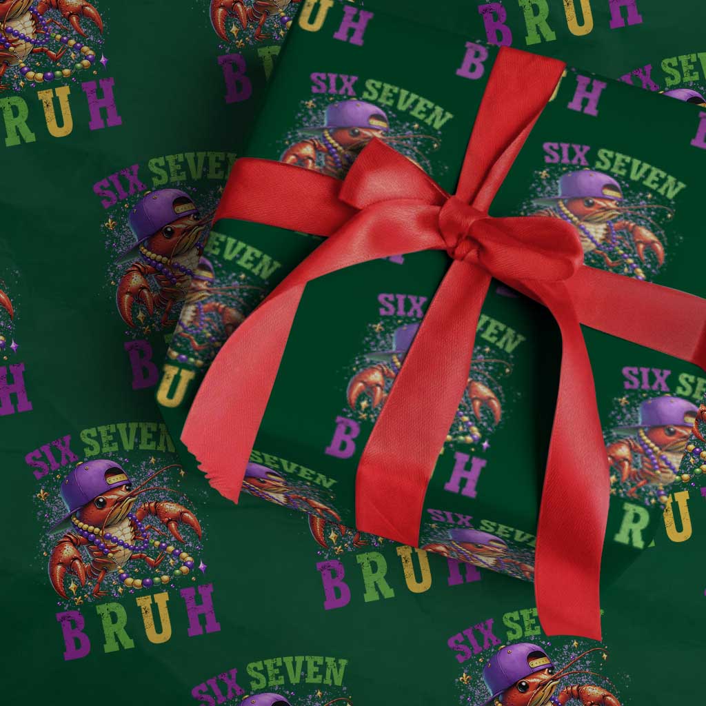 67 Mardi Gras Wrapping Paper Roll Funny Crawfish Six Seven Bruh Meme