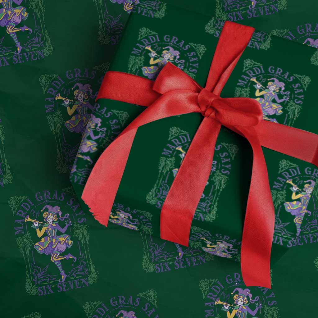 67 Mardi Gras Wrapping Paper Roll Funny Six Seven Carnival Trendy