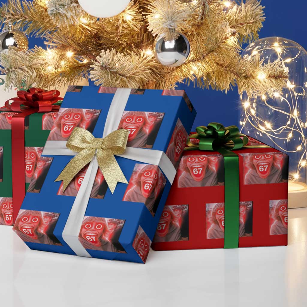 67 Mason Kid Glitchcore Graphic Wrapping Paper Roll Screaming Boy Six Seven Viral Meme Devil Edit - Wonder Print Shop