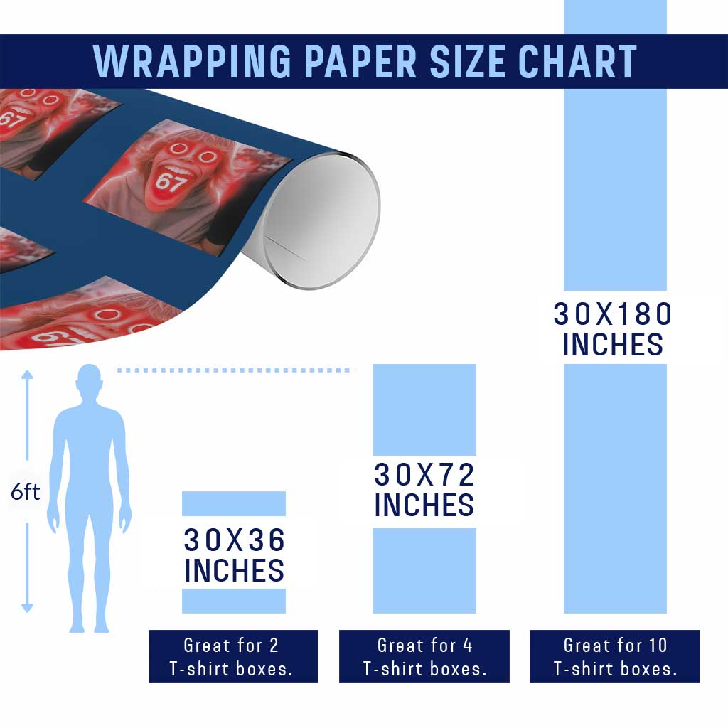 67 Mason Kid Glitchcore Graphic Wrapping Paper Roll Screaming Boy Six Seven Viral Meme Devil Edit - Wonder Print Shop