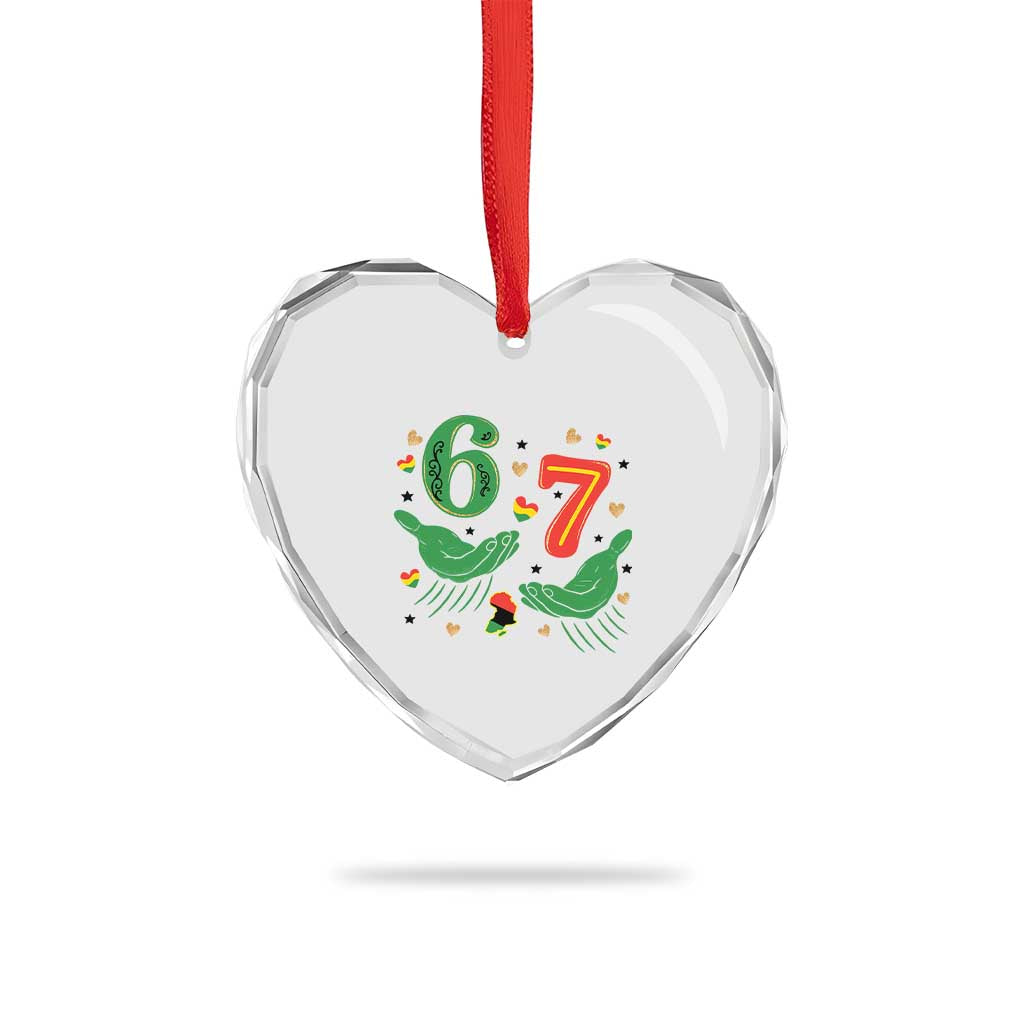67 Meme Black History Month Heart Crystal Glass Ornament African American Gift