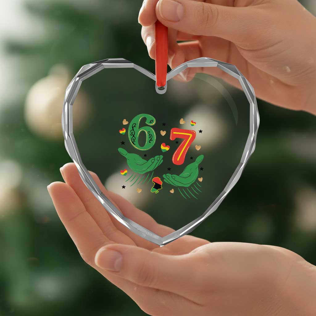 67 Meme Black History Month Heart Crystal Glass Ornament African American Gift