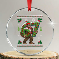 67 Meme Christmas Bigfoot Crystal Glass Ornament Funny Six Seven Wreath Sasquatch Holiday Gag Gift - Wonder Print Shop
