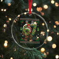 67 Meme Christmas Bigfoot Crystal Glass Ornament Funny Six Seven Wreath Sasquatch Holiday Gag Gift - Wonder Print Shop