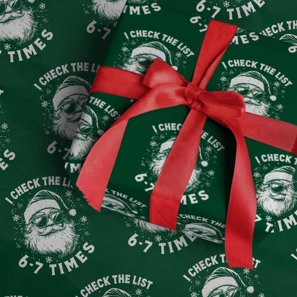 67 Meme Christmas Santa Wrapping Paper Roll Funny I Check The List 67 Times - Wonder Print Shop