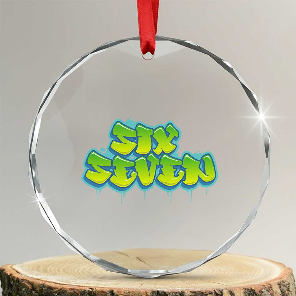 67 Meme Crystal Glass Ornament Six Seven Funny Gen Alpha Slang Saying - Wonder Print Shop