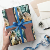 67 Meme Groundhog Wrapping Paper Roll Howling At The Moon Funny Six Seven Meme Ground Hog Day - Wonder Print Shop