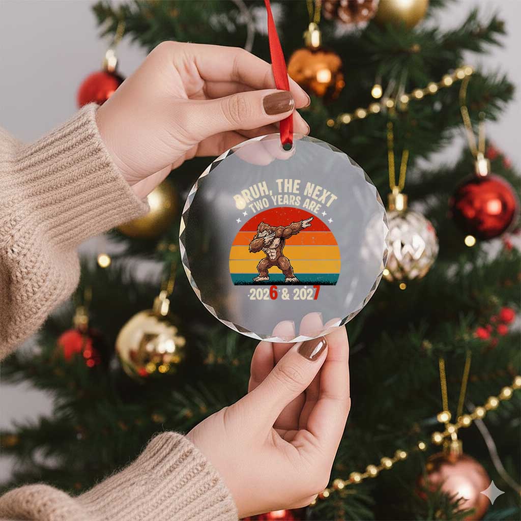 67 New Year Crystal Glass Ornament Funny Six Seven Bruh Bigfoot Meme - Wonder Print Shop
