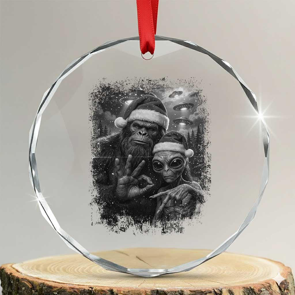 67 Six Seven Bigfoot Christmas Crystal Glass Ornament Sasquatch Ailen Selfie UFO Meme - Wonder Print Shop