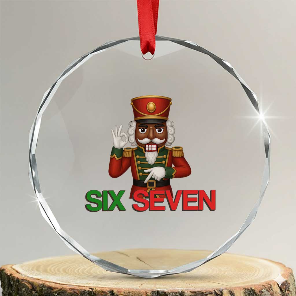67 Six Seven Black Nutcracker Christmas Meme Crystal Glass Ornament - Wonder Print Shop