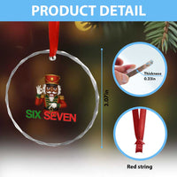 67 Six Seven Black Nutcracker Christmas Meme Crystal Glass Ornament - Wonder Print Shop