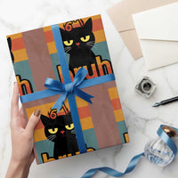 67 Six Seven Bruh Cat Meme Wrapping Paper Roll Cute Black Cat Funny Saying - Wonder Print Shop