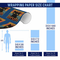 67 Six Seven Bruh Cat Meme Wrapping Paper Roll Cute Black Cat Funny Saying - Wonder Print Shop