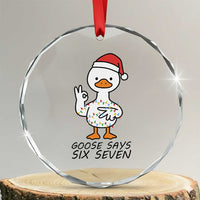 67 Six Seven Chirtsmas Meme Crystal Glass Ornament Funny Silly Goose - Wonder Print Shop