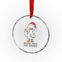 67 Six Seven Chirtsmas Meme Crystal Glass Ornament Funny Silly Goose - Wonder Print Shop