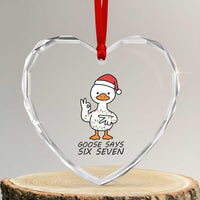 67 Six Seven Chirtsmas Meme Heart Crystal Glass Ornament Funny Silly Goose - Wonder Print Shop