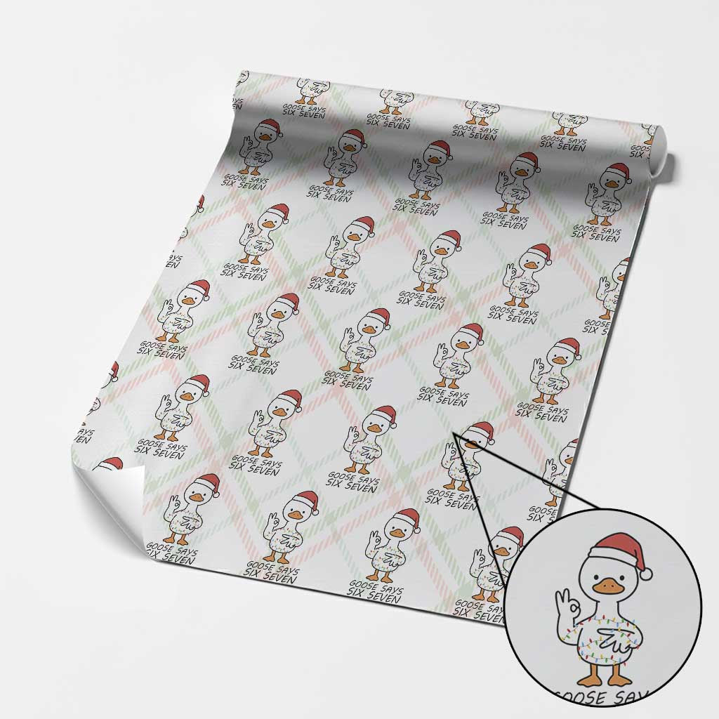 67 Six Seven Chirtsmas Meme Wrapping Paper Roll Funny Silly Goose - Wonder Print Shop