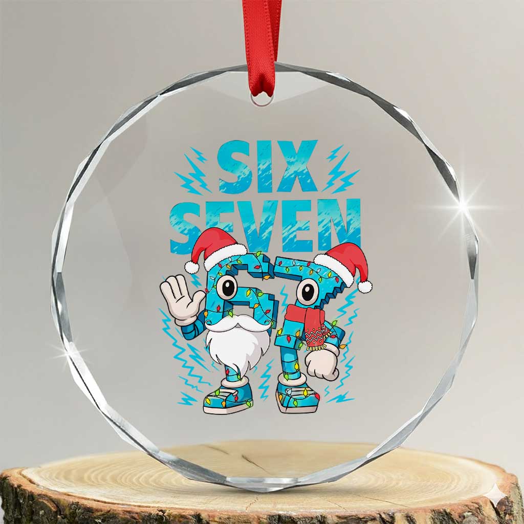 67 Six Seven Christmas Crystal Glass Ornament Funny Italian Brainrot Meme - Wonder Print Shop