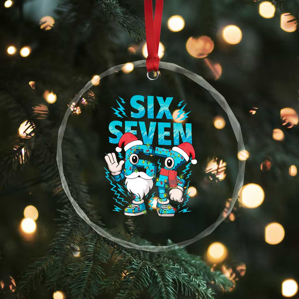 67 Six Seven Christmas Crystal Glass Ornament Funny Italian Brainrot Meme - Wonder Print Shop