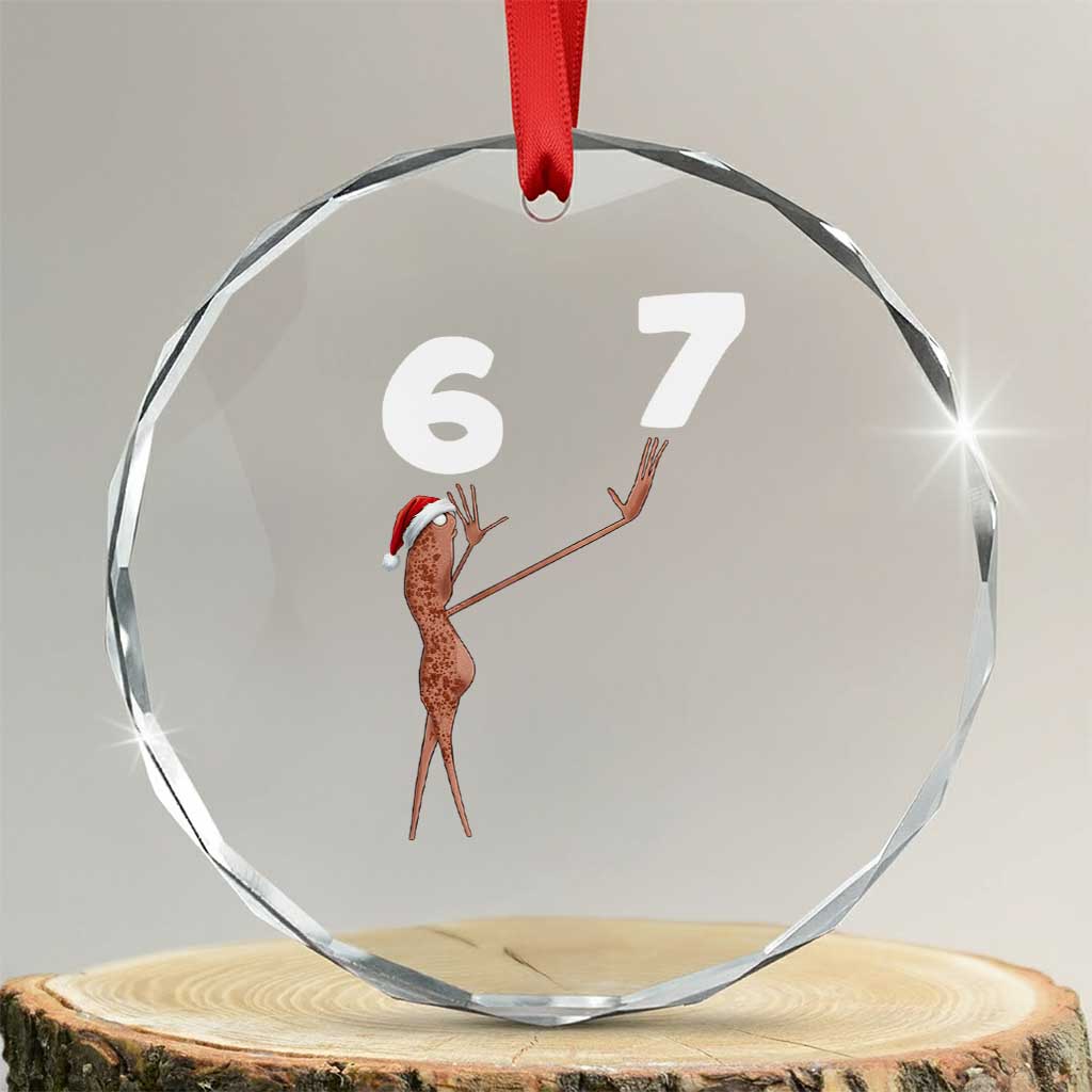 67 Six Seven Christmas Crystal Glass Ornament Marcus The Worm Meme - Wonder Print Shop