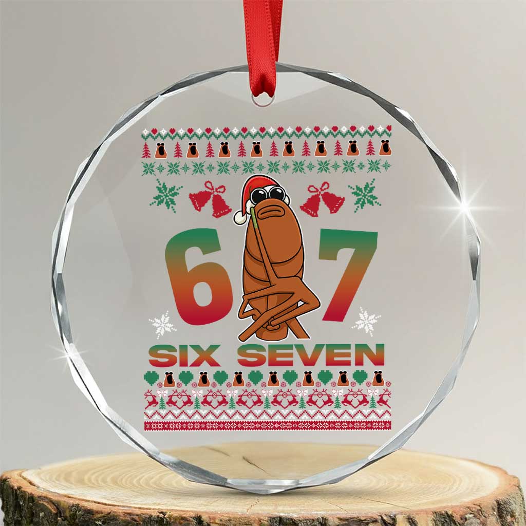 67 Six Seven Christmas Crystal Glass Ornament Marcus The Worm Robert Meme - Wonder Print Shop