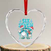 67 Six Seven Christmas Heart Crystal Glass Ornament Funny Italian Brainrot Meme - Wonder Print Shop
