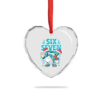 67 Six Seven Christmas Heart Crystal Glass Ornament Funny Italian Brainrot Meme - Wonder Print Shop