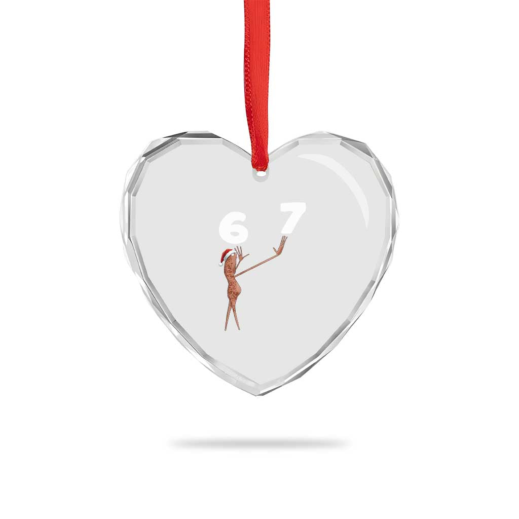 67 Six Seven Christmas Heart Crystal Glass Ornament Marcus The Worm Meme - Wonder Print Shop