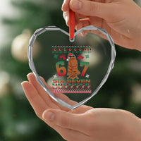67 Six Seven Christmas Heart Crystal Glass Ornament Marcus The Worm Robert Meme - Wonder Print Shop