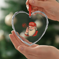 67 Six Seven Christmas Heart Crystal Glass Ornament Santa MAGA Hat Xmas - Wonder Print Shop