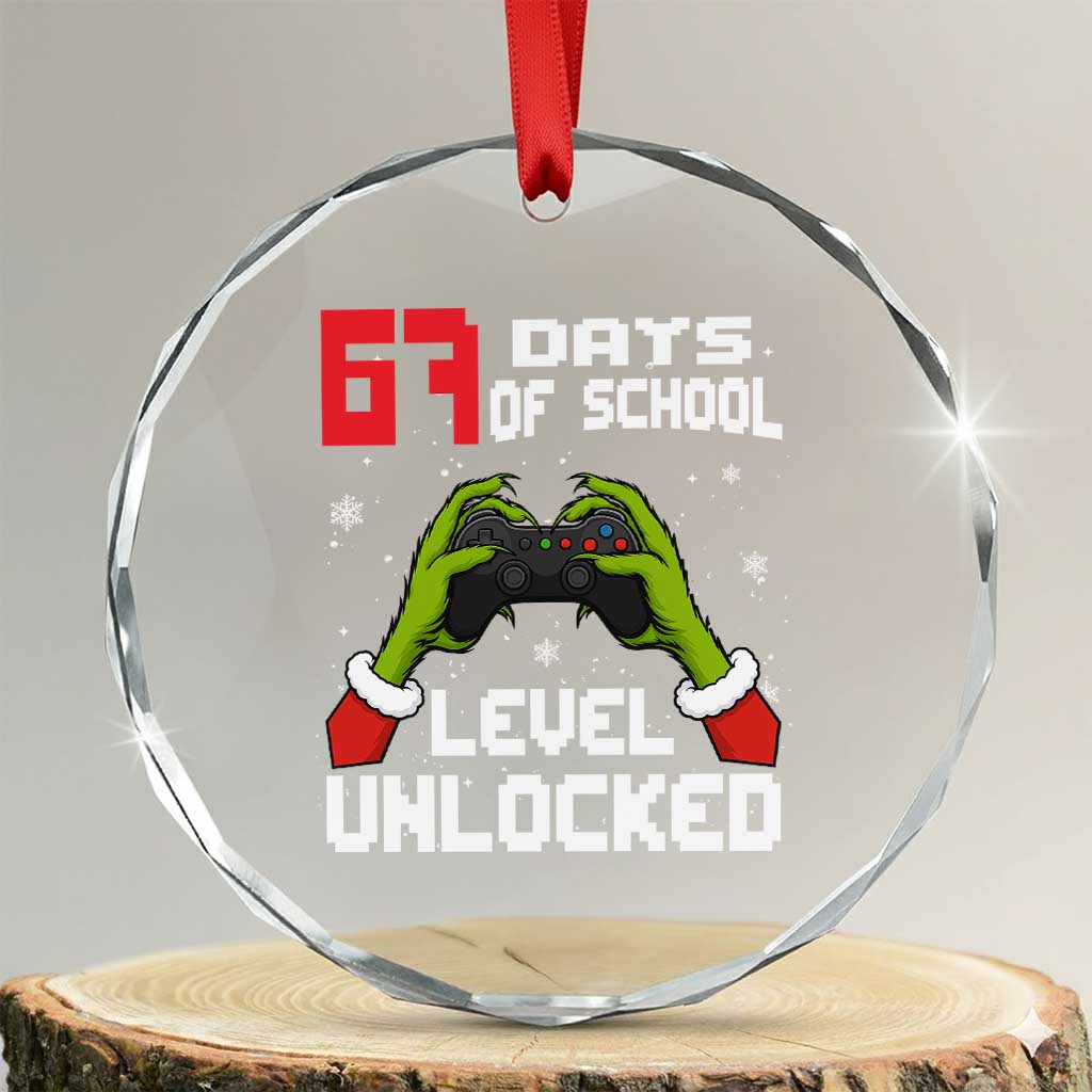 67 Six Seven Christmas Meme Crystal Glass Ornament Funny Elf Hand Video Game Xmas - Wonder Print Shop