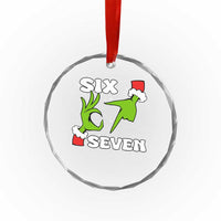 67 Six Seven Christmas Meme Crystal Glass Ornament Funny Elf Hands - Wonder Print Shop
