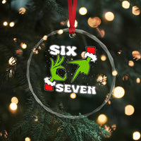 67 Six Seven Christmas Meme Crystal Glass Ornament Funny Elf Hands - Wonder Print Shop