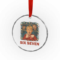67 Six Seven Christmas Meme Crystal Glass Ornament Funny Family Xmas Movie - Wonder Print Shop