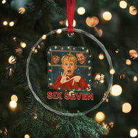 67 Six Seven Christmas Meme Crystal Glass Ornament Funny Family Xmas Movie - Wonder Print Shop