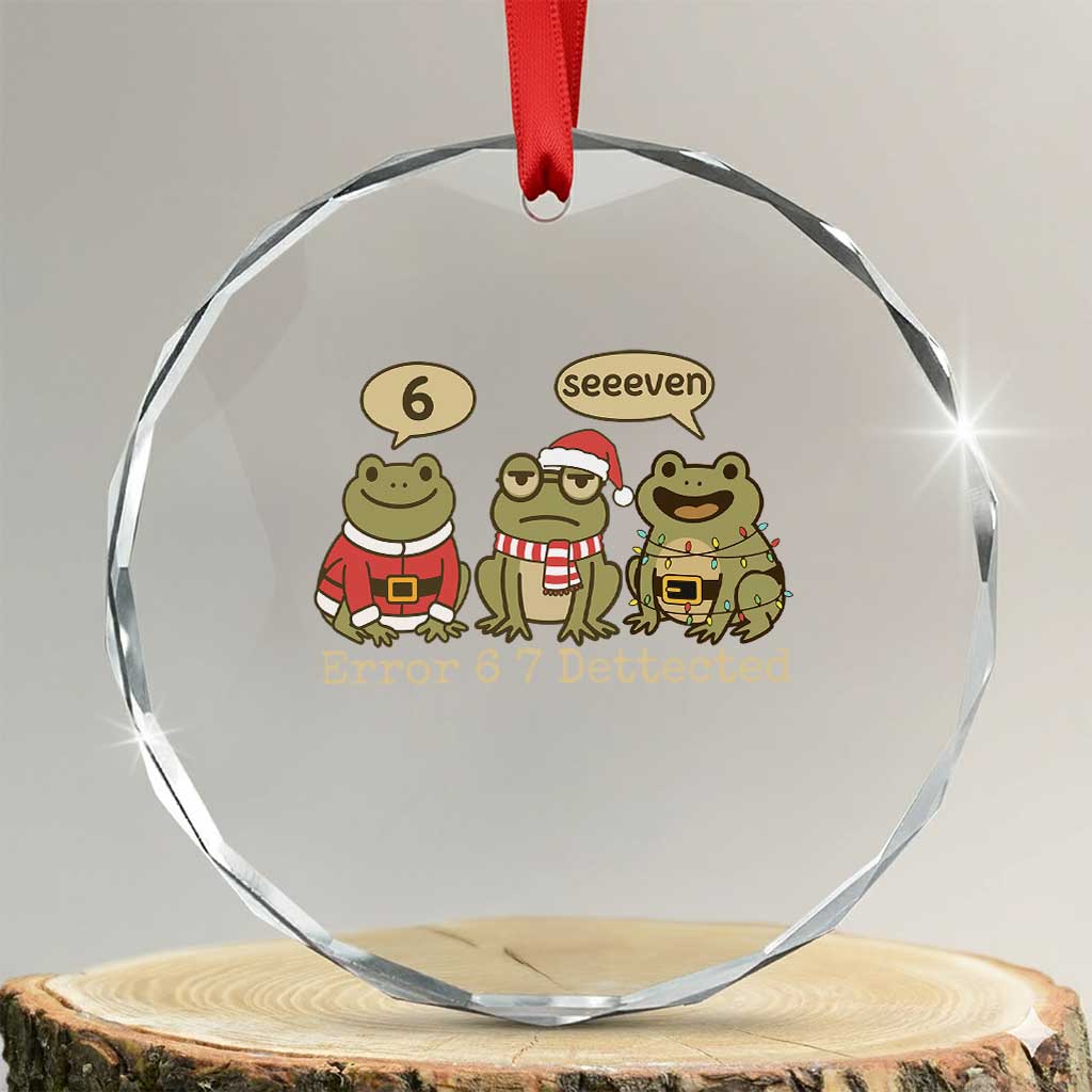 67 Six Seven Christmas Meme Crystal Glass Ornament Funny Frog Christmas Xmas - Wonder Print Shop