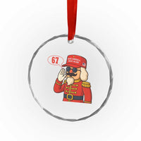 67 Six Seven Christmas Meme Crystal Glass Ornament Funny Nutcracker Make Xmas Great Again - Wonder Print Shop
