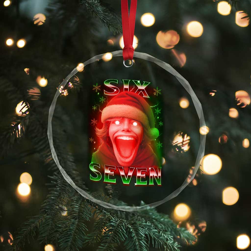 67 Six Seven Christmas Meme Crystal Glass Ornament The Mason 67 Kid Gen Alpha Slang - Wonder Print Shop