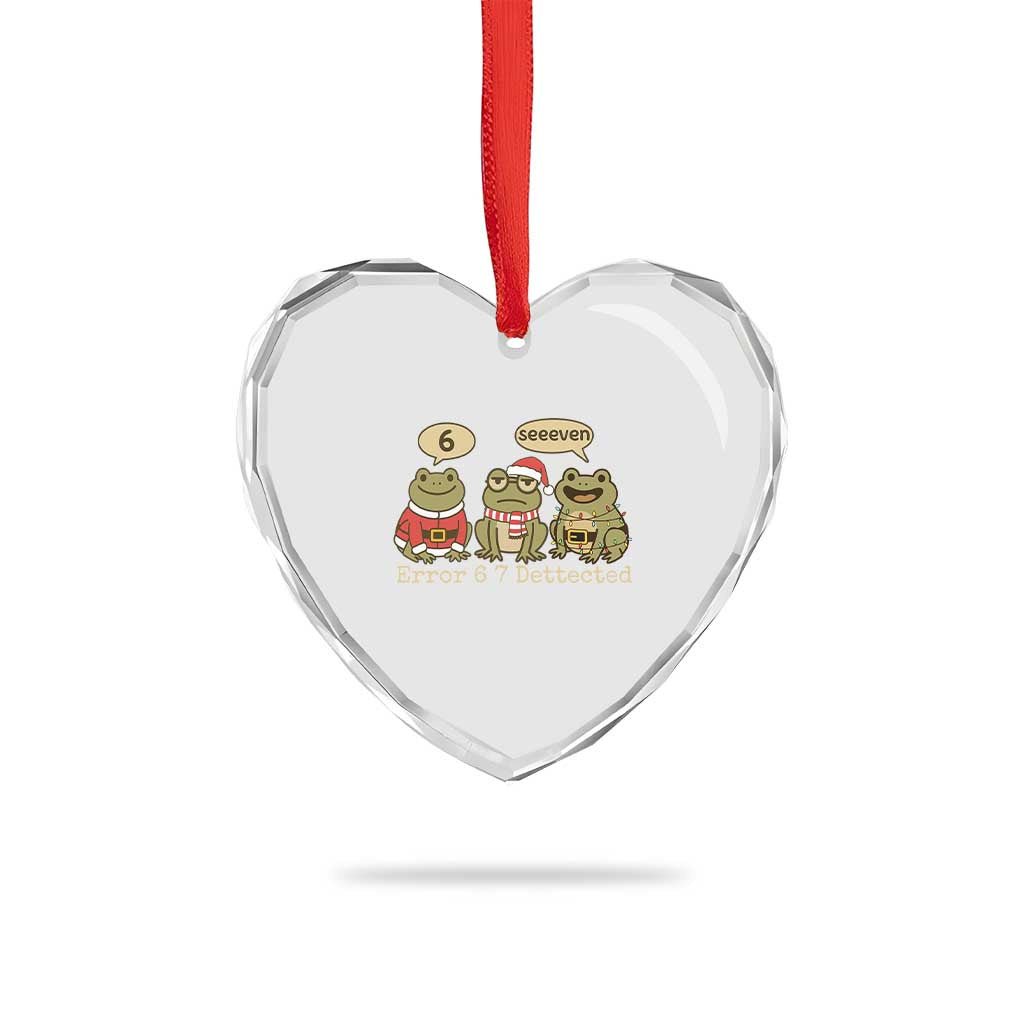 67 Six Seven Christmas Meme Heart Crystal Glass Ornament Funny Frog Christmas Xmas - Wonder Print Shop