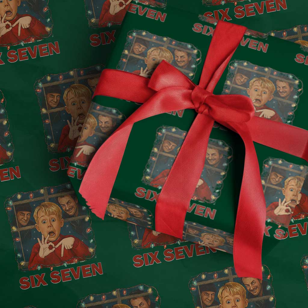 67 Six Seven Christmas Meme Wrapping Paper Roll Funny Family Xmas Movie - Wonder Print Shop